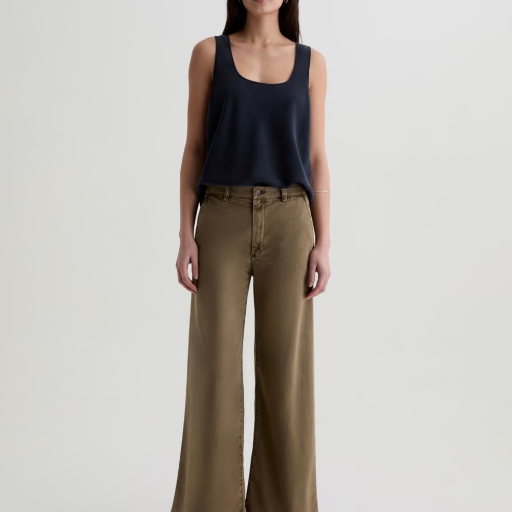 AG Adriano Goldschmied army green Caden Wide Leg Tailored Fit